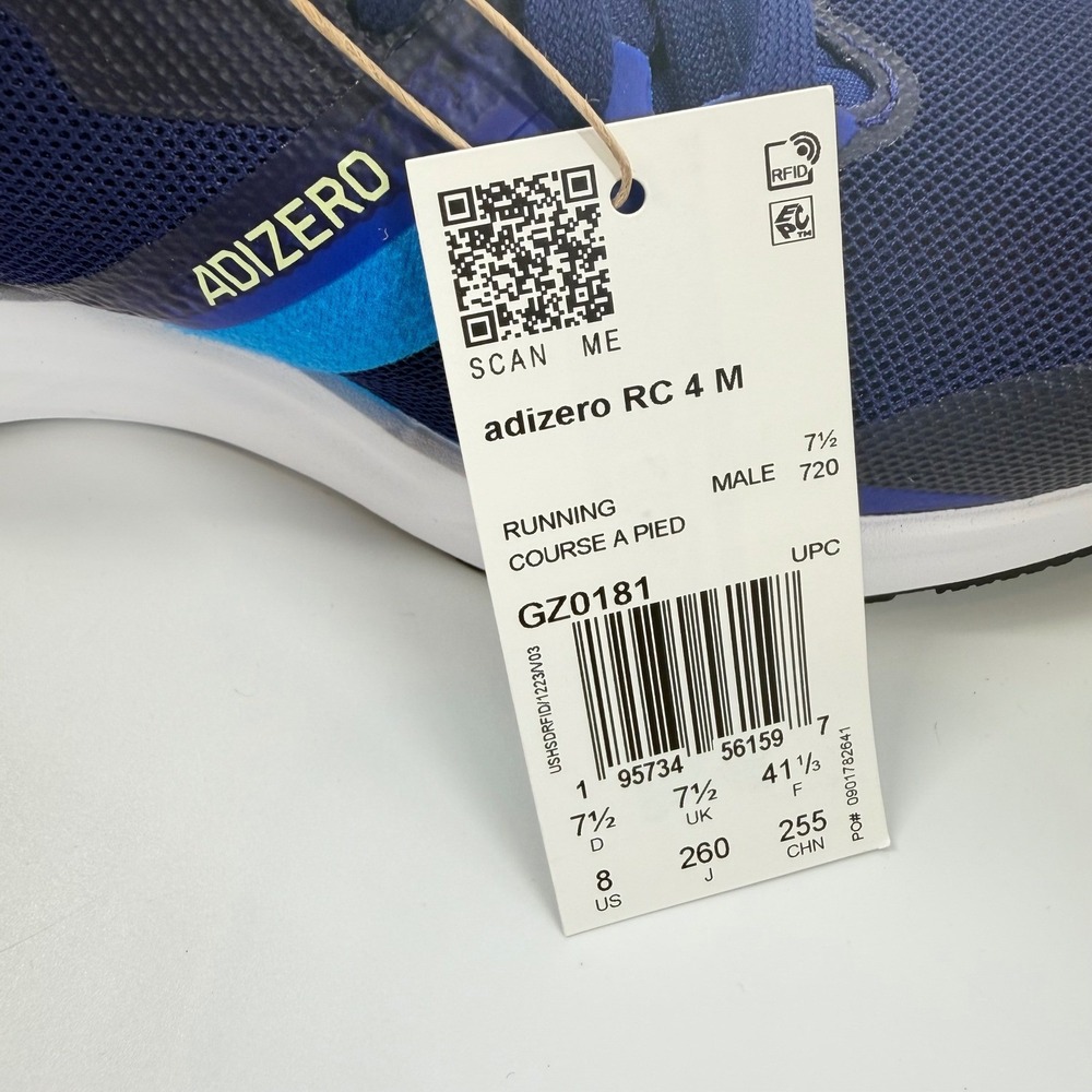 Adidas Adizero RC 4 M Mens Running Shoes GZ0181 Blue Orange Size 8 NEW Box - Picture 8 of 9